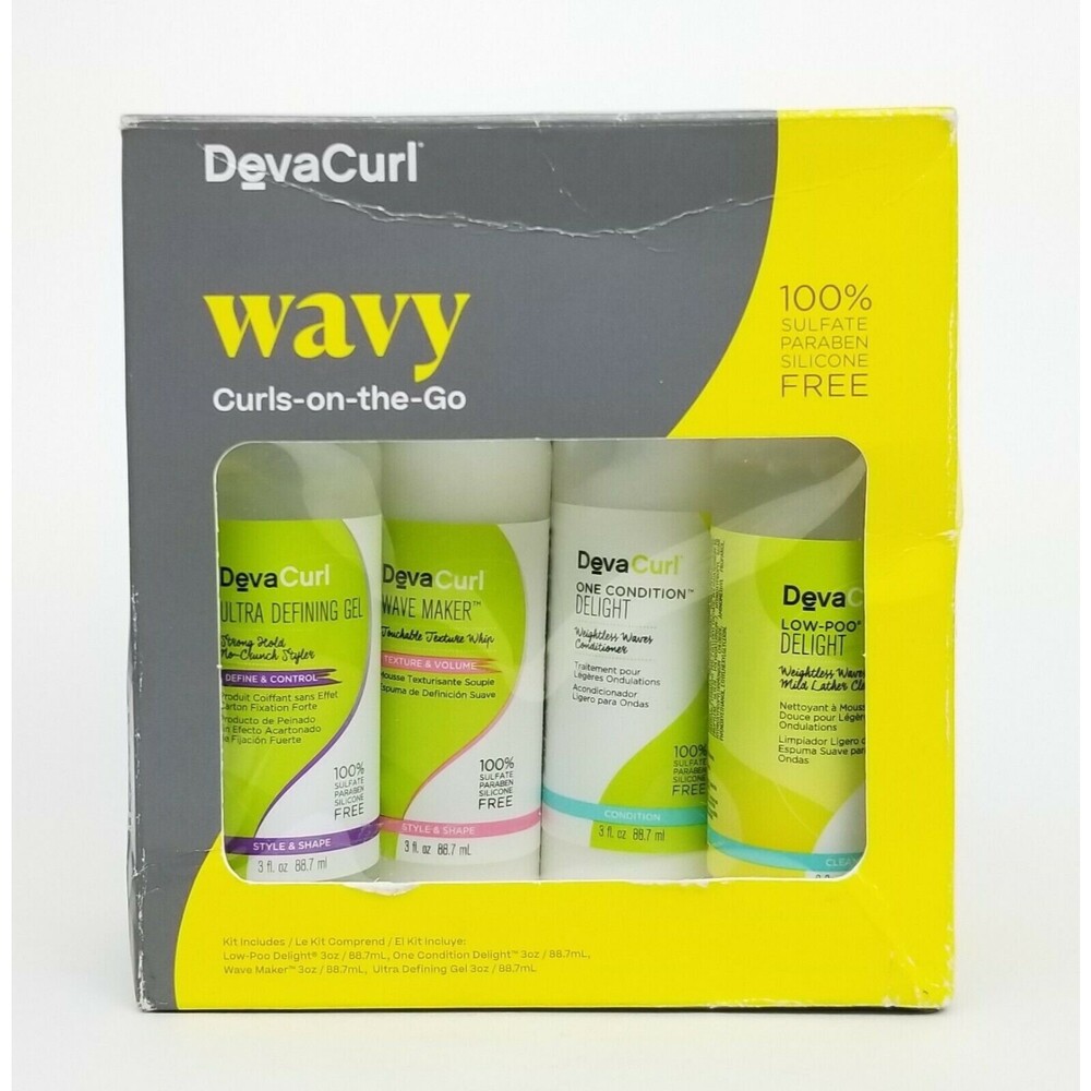DevaCurl WAVY Curls-on-the-Go Kit 3 oz 4 pc Set  travel